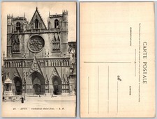 Lyon Cathedrale Saint Jean Facade Rose Window Postcard