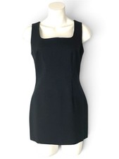VTG Isabella Bird Square Neck Micro Dress, Minimalist Little Black Dress, Small