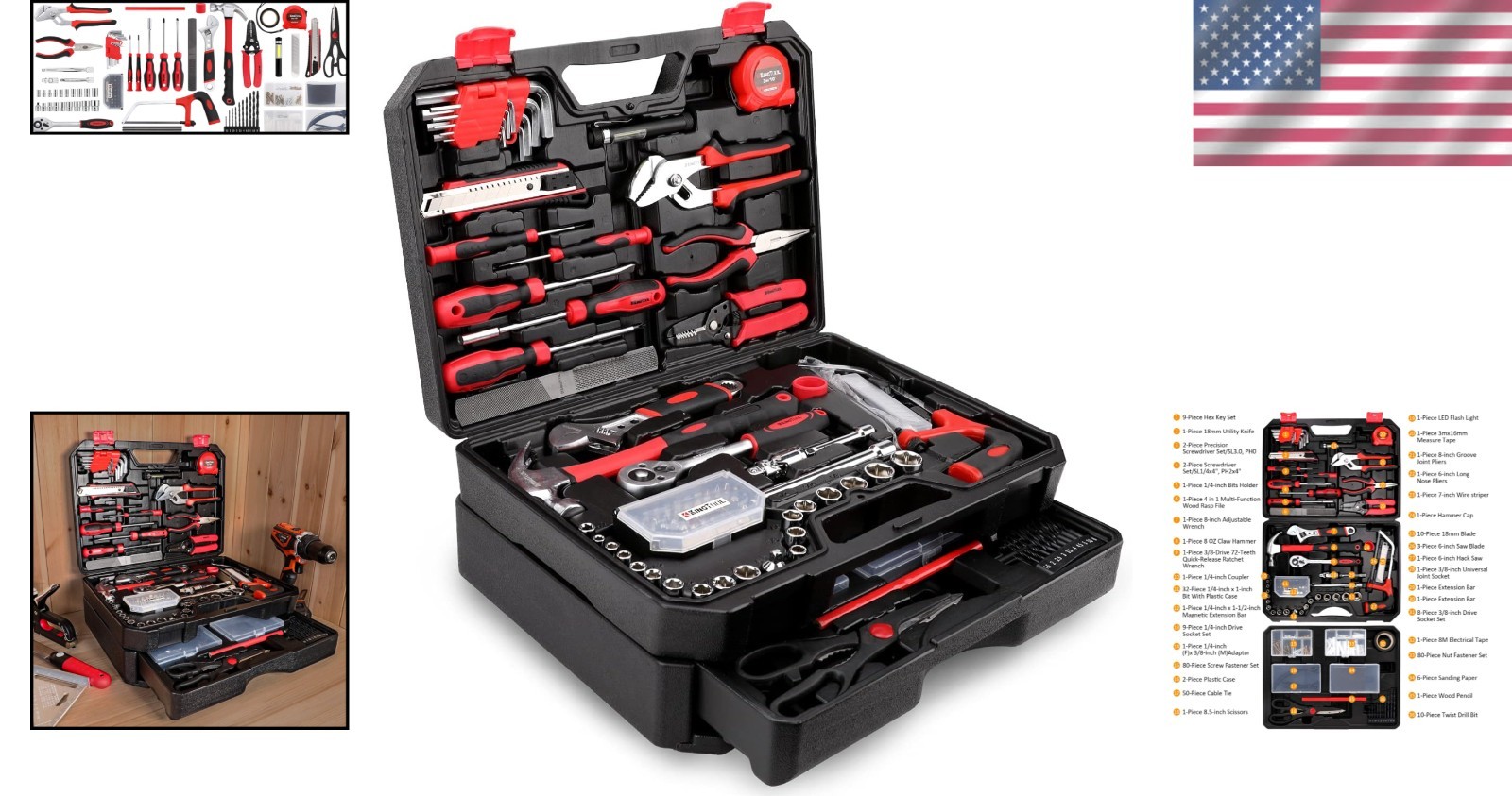 Professional 325-Piece Tool Set with Durable Storage – Perfect for Handyman