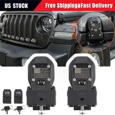 Fit Jeep Wrangler JK 07-18 Engine Hood Locking Latch Catch Kit Accessories Black