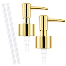 2 Pack Gold Soap Dispenser Pump Replacement For Lotion  Glass Bottles Standard