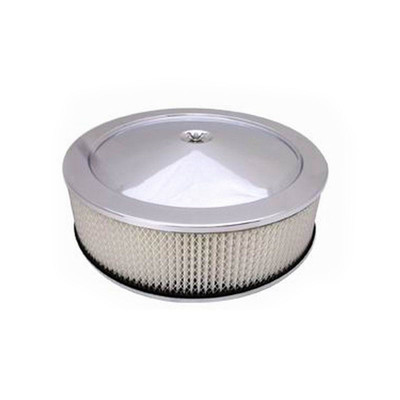 Bandit Air Cleaner Assembly 2396K; Muscle Car Chrome Steel Round 14x4'' Dominator