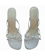 NWOT Matte Silver Strappy Heels Brides, Bridesmaids, Prom, Homecoming Events 8.5