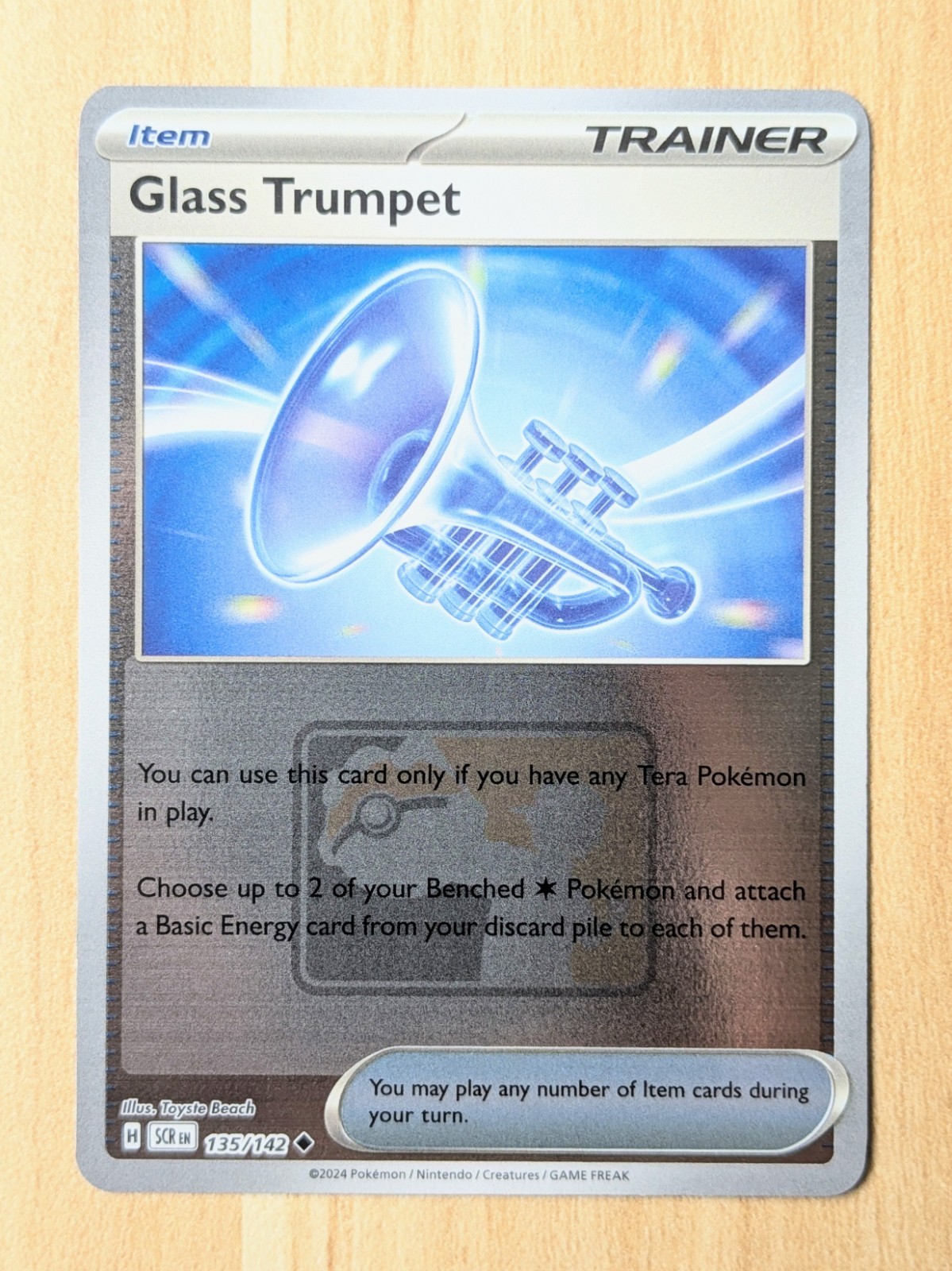 Glass Trumpet 135/142 NM Holo [Play! Pokemon Mid-Year Celebration League Promo]