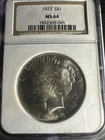 1923 Silver Peace Dollar MS 64 NGC