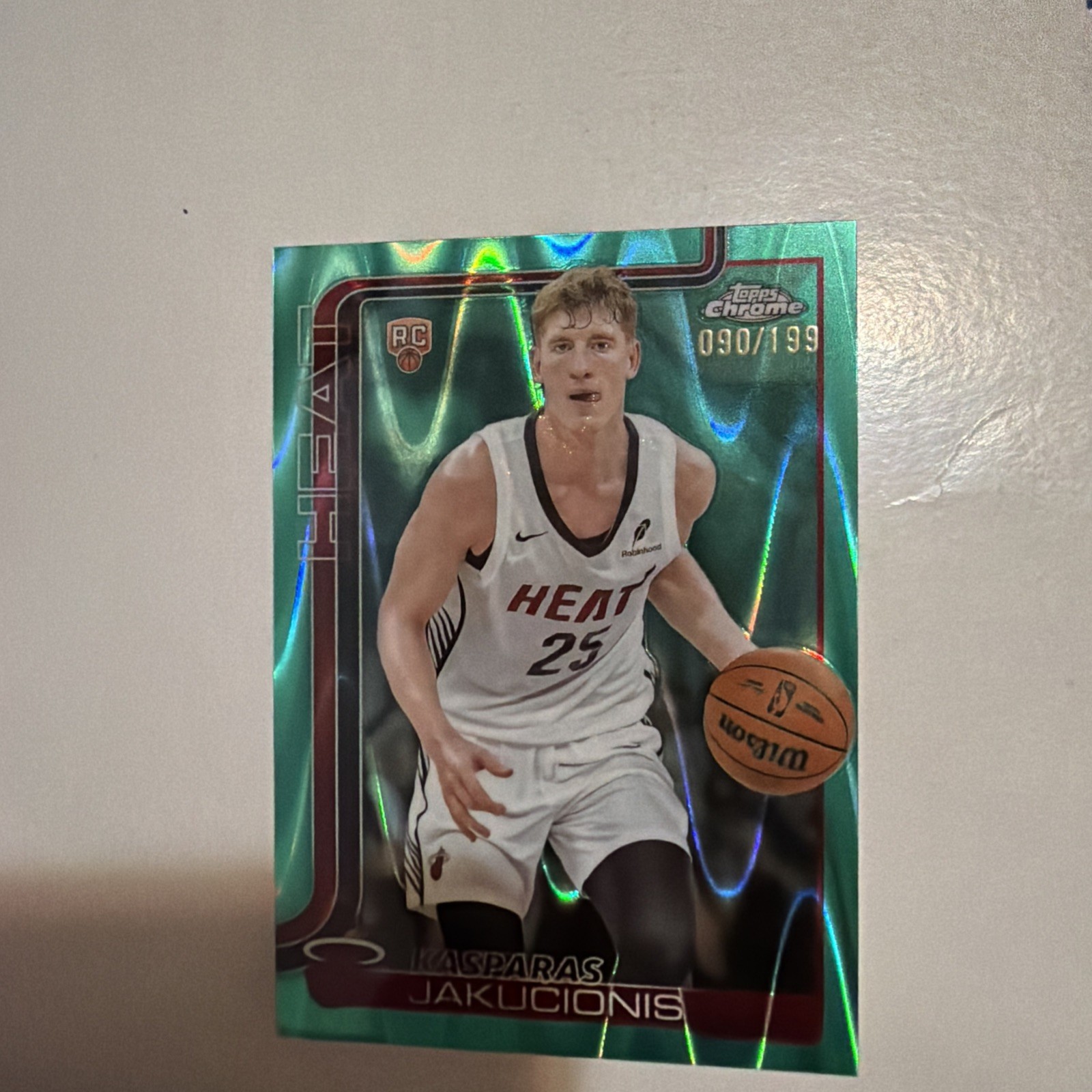 2025-26 Topps Chrome - Kasparas Jakucionis #270 Aqua Raywave Refractor /199 (RC)