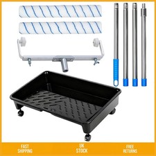 Professional Paint Roller Kit 5 Pcs 18 Inch Microfiber Frame Tray Pole Set