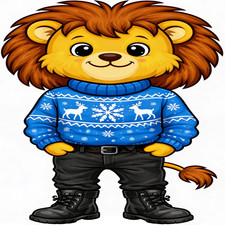 30 Custom Blue Natural Lion Personalized Address Labels