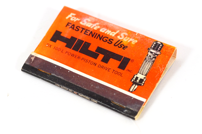 #ad HILTI DX 100 L Piston Drive Tool Featured Matchbook Mid Century Lucky Match $24.99