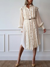 Silk Pleated Frill Midi