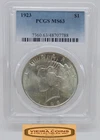 1923 Peace Silver Dollar, PCGS MS 63 - #B60260