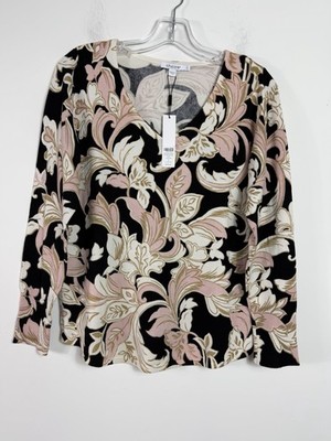 NWT Chico's Pullover Top/Sweater Sofi Scroll  V Neck Multicolor NWT Size 0 Small