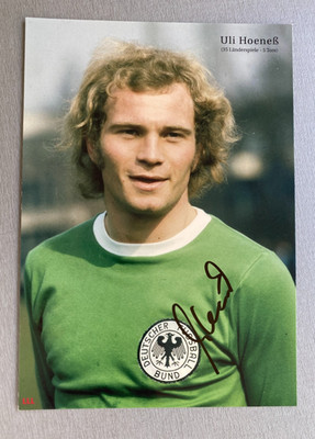 ULI HOENEß Weltmeister 1974 DFB In-person signed AGON Big-Card 15x20  Autogramm