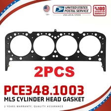 2PCS PCE348.1003 MLS Multi Layer Steel Head Gasket Replace For Chevrolet SBC 350