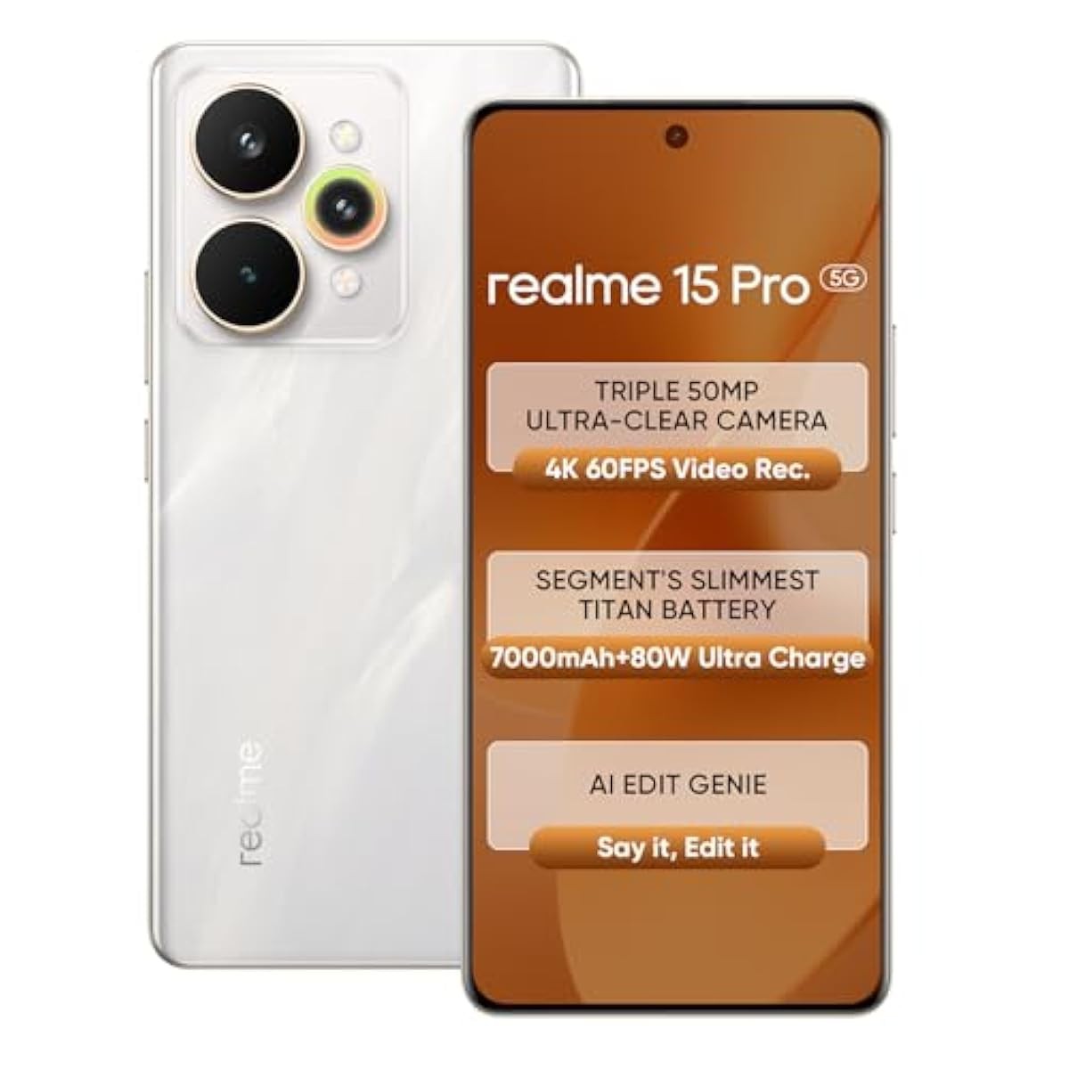 Realme 15 Pro 5G Smartphone 8+256GB Silver Indian Global Version