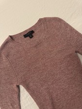 NWT Ann Taylor Petite Ribbed Knit Sweater Pink Pointelle Sleeve Detail PXXS