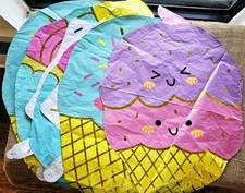 8 Foil Birthday Party Balloons Cupcakes, Ice Cream Cones, Sprinkles 17"-23"