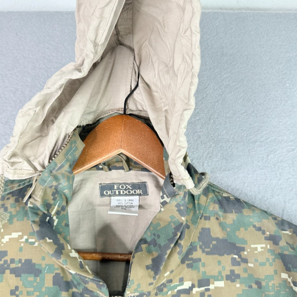 Digital Camo Hooded Vest Mens 2XL Full Zip Hunting Zip Pockets Packable Hood - Image 3 of 4