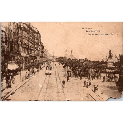 Santander Boulevard De Pereda Vintage Postcard SPN7