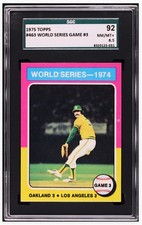 1975 ⚾ SGC- 8.5 - #463 World Series, Game #3, Rollie Fingers Oakland A's Topps 