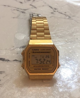 CASIO DIGITAL ELECTRO LUMINESCENCE GOLD MEANS WATCH 