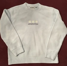 Aeropostale Aero-Tec Women’s Blue Snowflake Fleece Sweatshirt Sz M