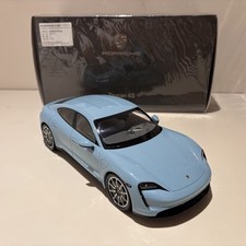 Original 1:18 Porsche Taycan 4S Blue Alloy Unopenable Car Model