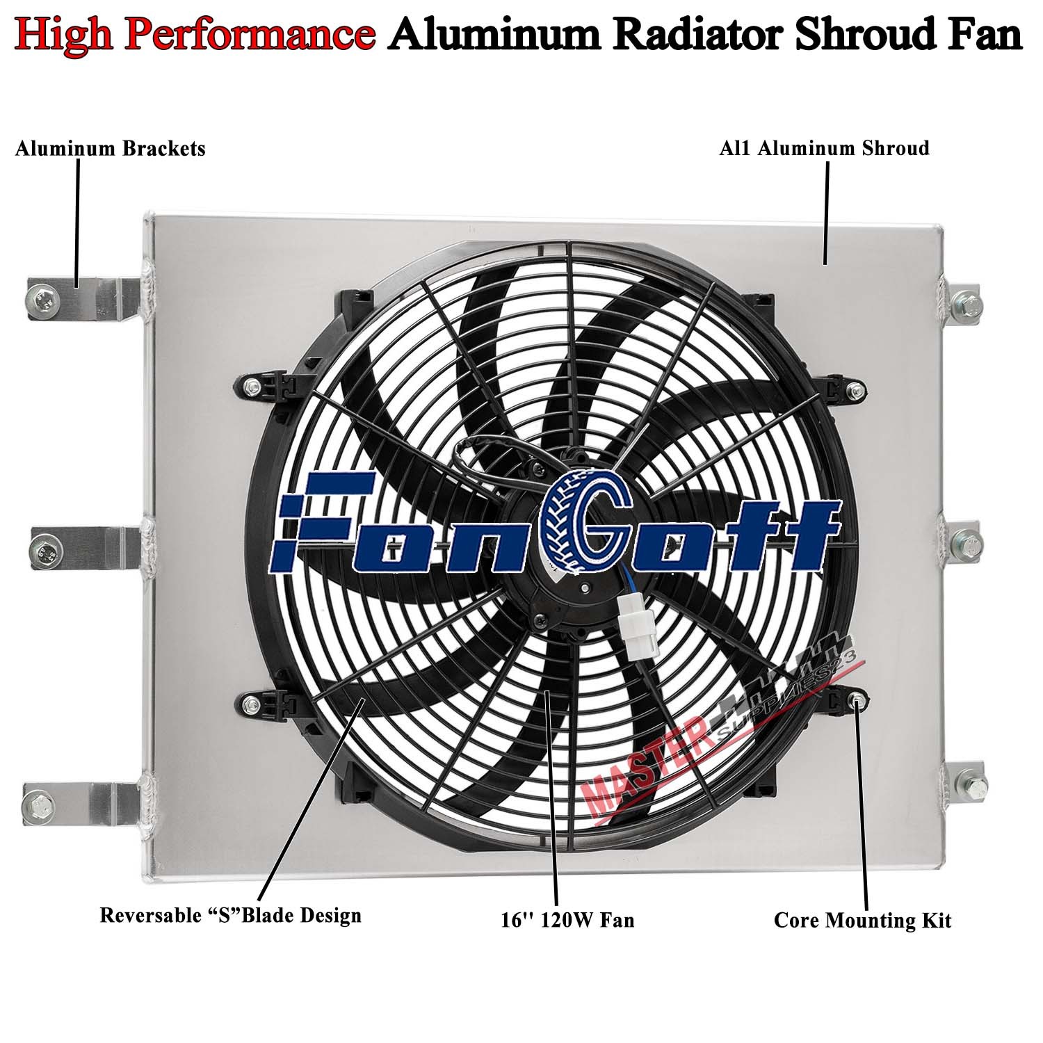 Aluminum Shroud  16'' Fan FIT 1949-1952 1950 1951 Studebaker Pickup Truck