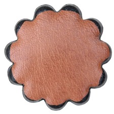 C-TY06 Set Of 06 Hilason Plain Scalloped Leather Rosette Concho Saddle Tack Tan