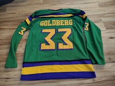 Vintage Anaheim Mighty Ducks Movie Promo Hockey Jersey 33 Goldberg Size Large