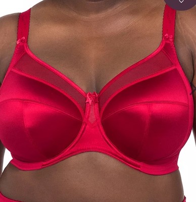 NWT Goddess 6090 Kiera Underwire Bra - Scarlet 40 H 40h Red Satin