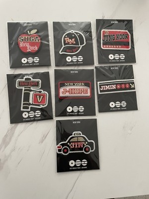 Exclusive BTS Arirang New York Pop Up Embroidered Patch Clip Pin Complete 7 Set