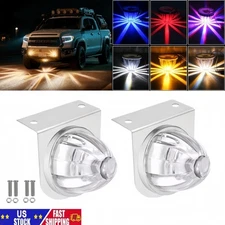 2x Dual Color LED Watermelon Lights with Bracket Semi Truck Marker Lights 10-30V