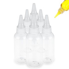 WLLHYF 2oz Applicator Bottle 6pcs Plastic Empty Squeeze Bottles transparent
