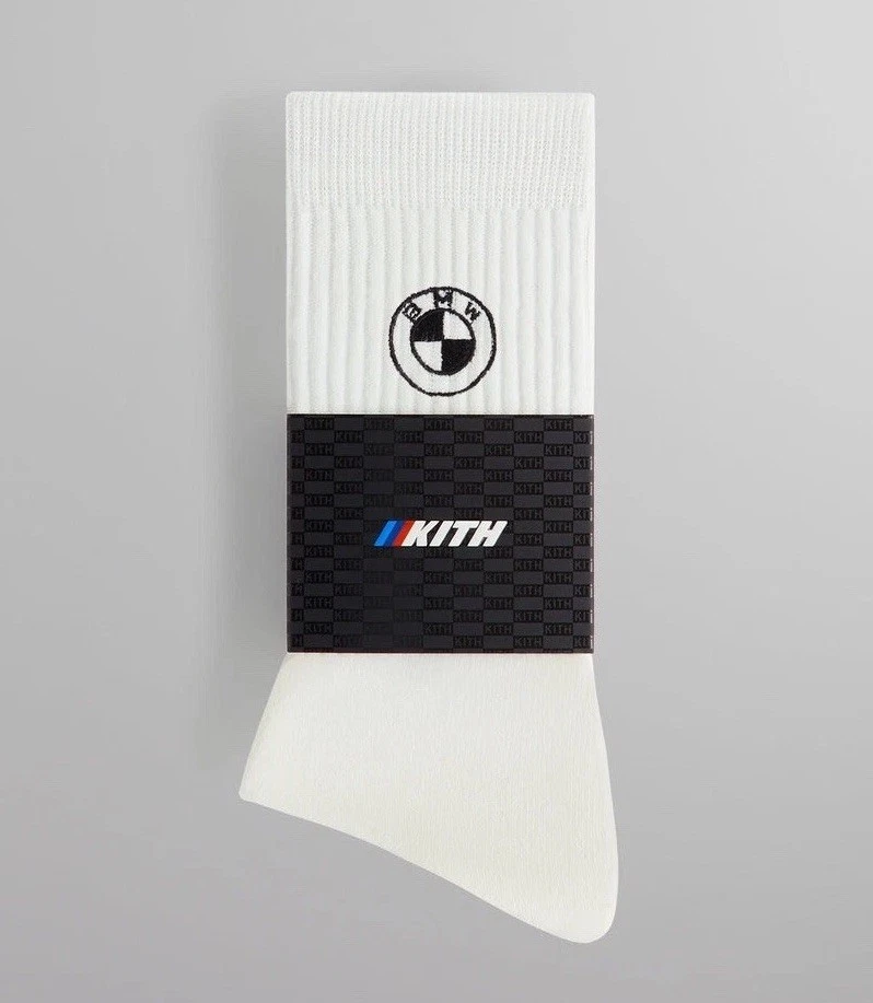 Kith for BMW Rondel Crew Socks New York City Crew Socks White Cotton Blend FW24
