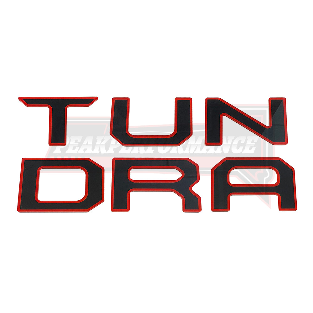 3D Tailgate Letters for 2022-25 Tundra Acrylic Inserts Sticker Emblems Black Red