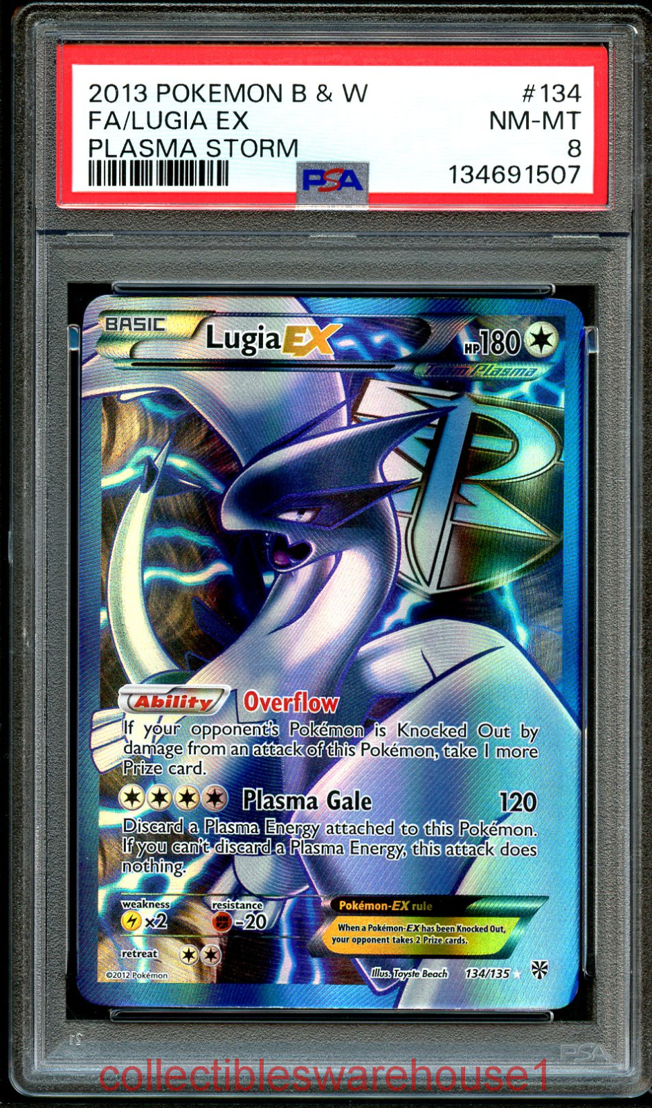 Pokemon Plasma Storm Lugia ex 134 PSA 8