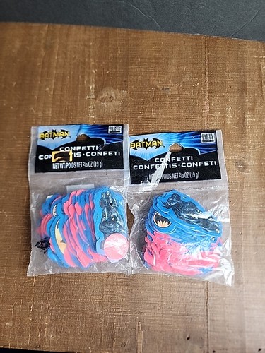 Batman Confetti Vtg 2001 Kids Birthday Party Decor - Lot Of 2: 2/3 Oz Packs