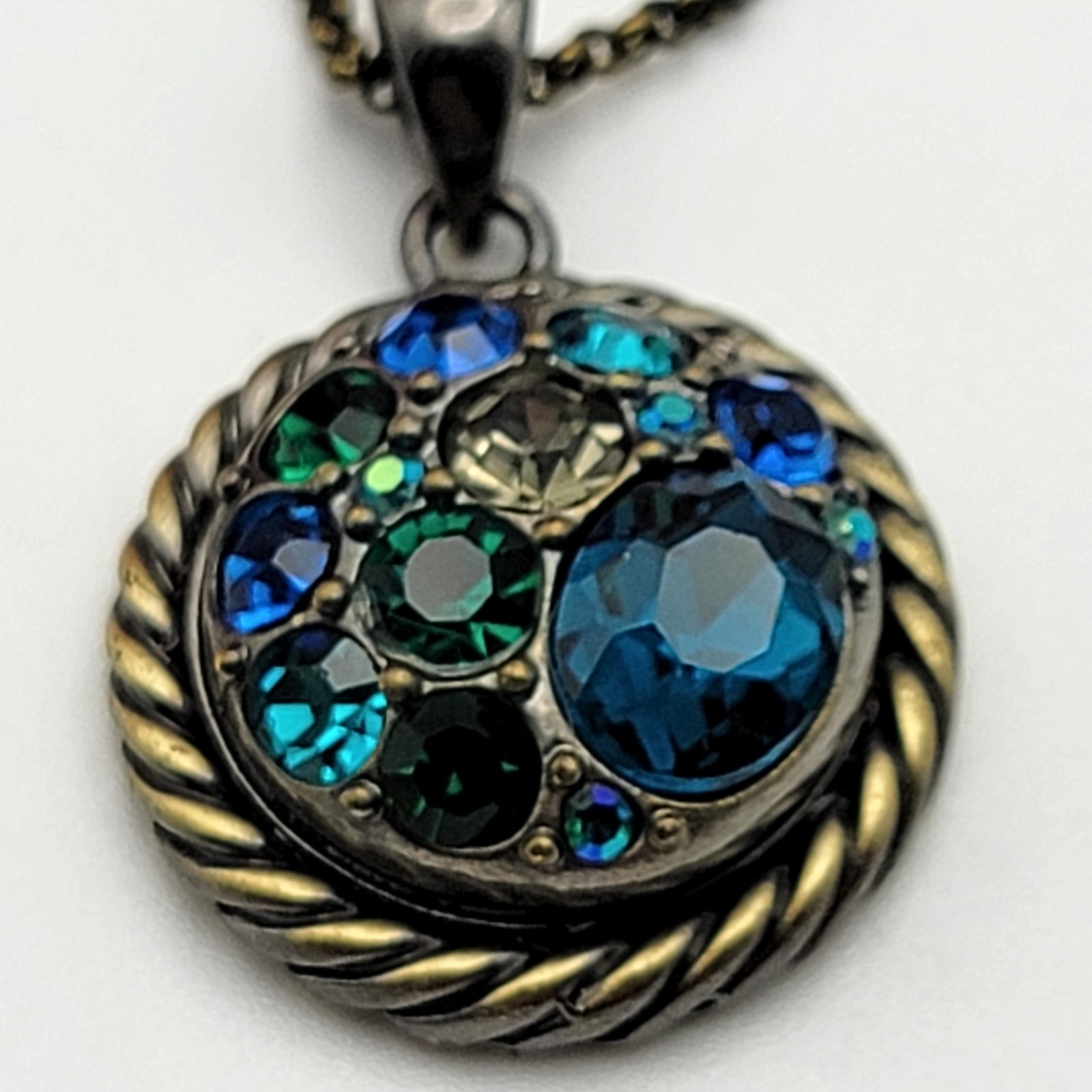 Ginger Snaps Multicolor Crystal Circle Pendant Ne… - image 2
