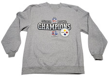 Vintage Reebok Pittsburgh Steelers Super Bowl Grey Crewneck Sweatshirt Size MED.