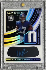 Wandale Robinson 2022 Immaculate Eye Black GOLD Rookie Logo Patch Auto 1/10
