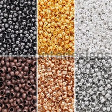 2mm Round Crimp Beads Findings Beading Jewellery Stopper Beads Gold Silver UK