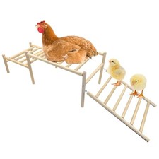 Sloped Chicken Perch for Coop - Climbable Roosting Perch with Slopes