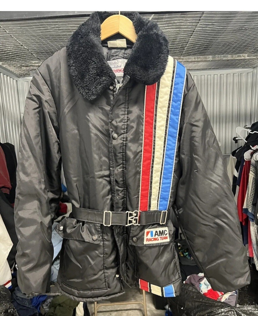 70s American Jac Racing Jacket ジップアップ 希少 🔥🚨Vintage American Motors AMC Racing Jacket Size Small Black 70s