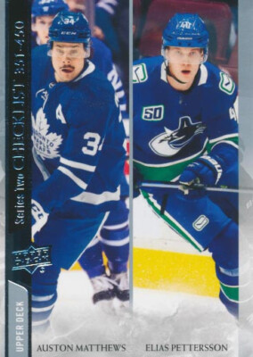 2020-21 Upper Deck #450 AUSTON MATTHEWS / ELIAS PETTERSSON - Maple Leafs/Canucks