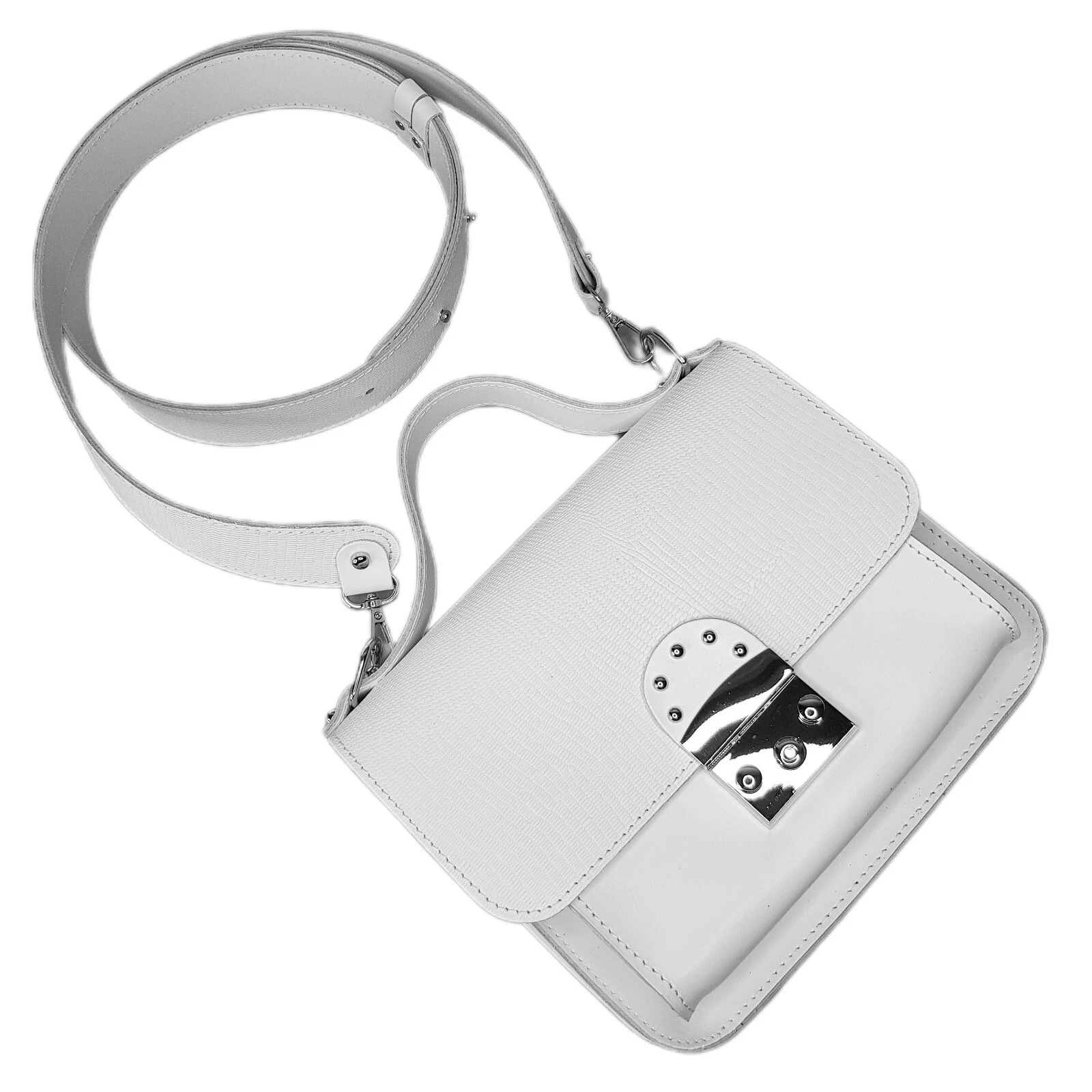 COACH Borsa donna a tracolla VERA PELLE borsetta bianca tracolla