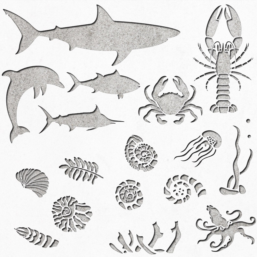 17 pcs Sea creature life stencils for Painting Wall Fabric Wood Art Craft | eBay 17-pcs-sea-creature-life-stencils-for-painting-wall-fabric-wood-art-craft-ebay