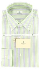Luigi Borrelli Green Striped Shirt - Slim - GB5896 