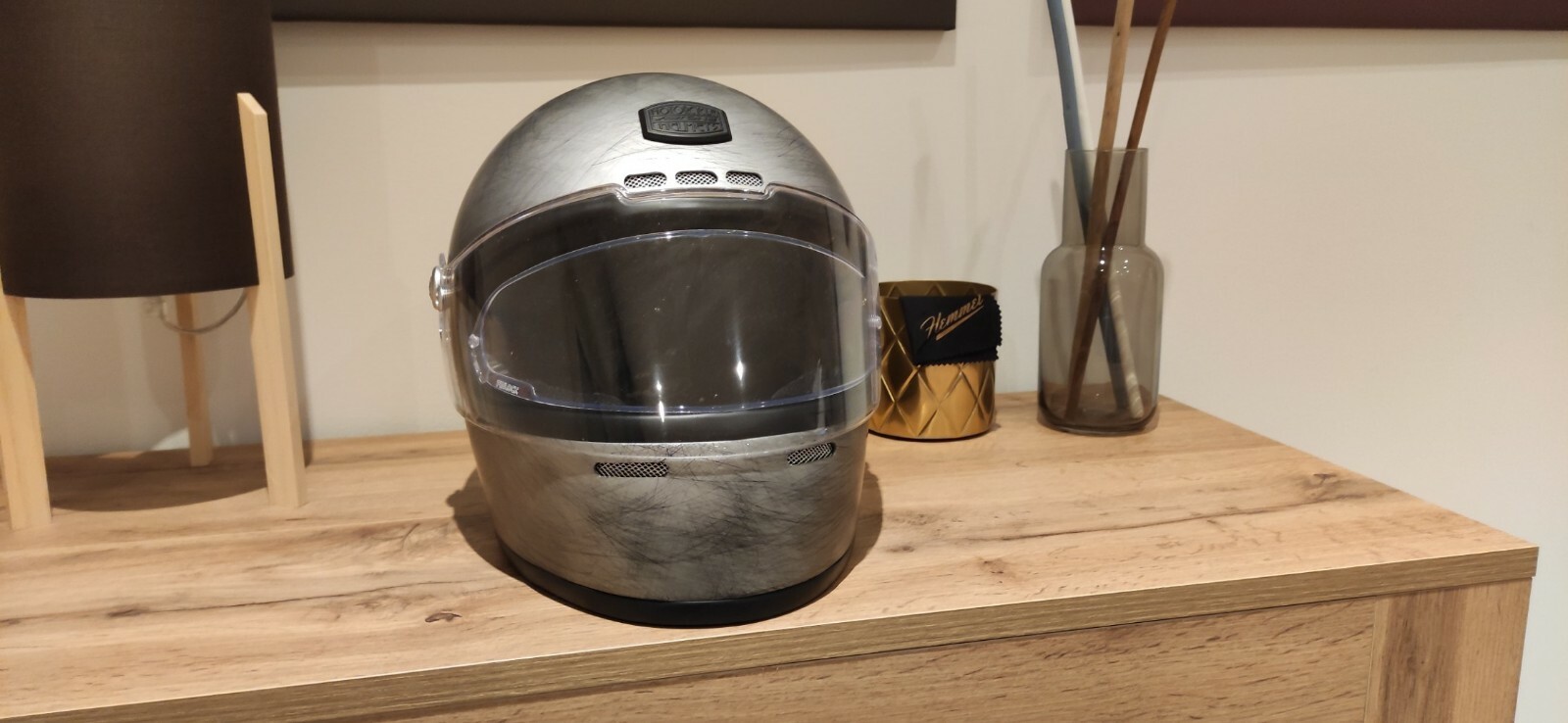Astone Casco Moto Vintage Gt Stripe Integrale Retrò Custom Cafè fibra leggero
