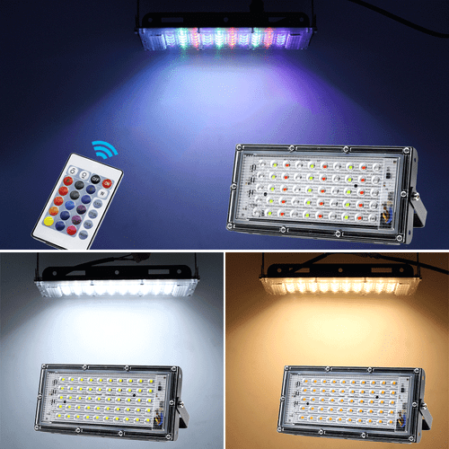50W 100W LED Flood Light Cool White RGB Outdoor Spotlight Waterproof Lamp 220V - Bild 7 von 18